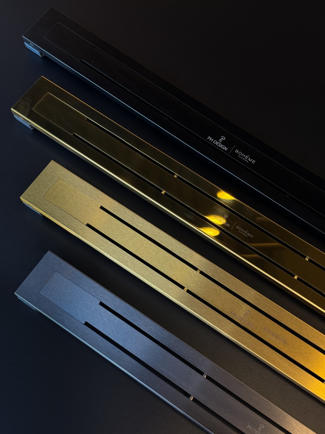 Дополнительное фото №2 Душевой лоток Boheme Premium Linear 60см, нерж.сталь GUN METAL