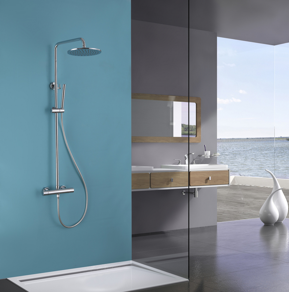 Дополнительное фото №1 Душевая стойка Abber Wasser Kreis AF8160 с термостатом без излива, хром