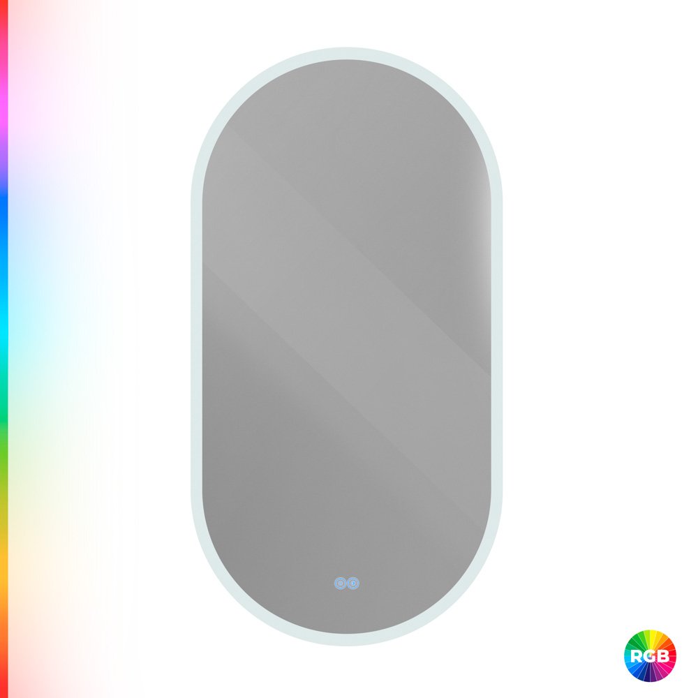 Фото Зеркало Belbagno CZR-SPC-ELS-550-1050-RGB-TCH с встроенным светильником и сенс.выкл.