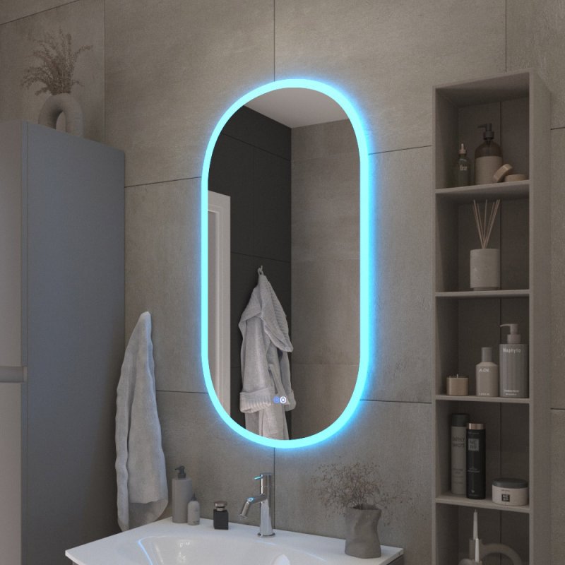 Дополнительное фото №2 Зеркало Belbagno CZR-SPC-ELS-550-1050-RGB-TCH с встроенным светильником и сенс.выкл.