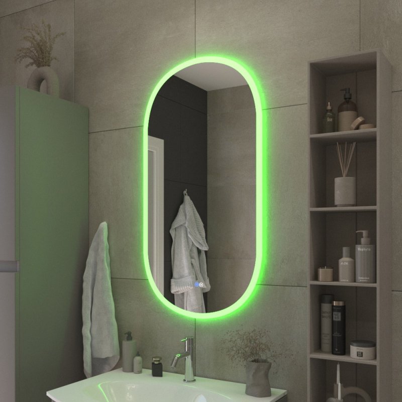 Дополнительное фото №3 Зеркало Belbagno CZR-SPC-ELS-550-1050-RGB-TCH с встроенным светильником и сенс.выкл.