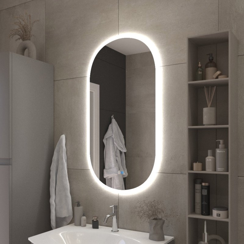 Дополнительное фото №4 Зеркало Belbagno CZR-SPC-ELS-550-1050-RGB-TCH с встроенным светильником и сенс.выкл.