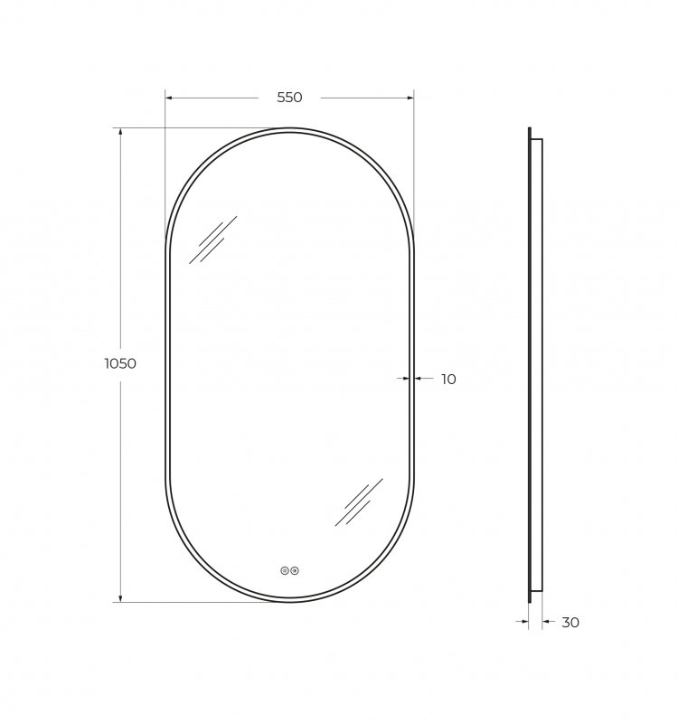 Дополнительное фото №5 Зеркало Belbagno CZR-SPC-ELS-550-1050-RGB-TCH с встроенным светильником и сенс.выкл.
