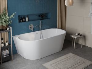Ванна акриловая пристенная Belbagno BB710-1500-750 со сливом-переливом