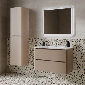 Тумба Iddis Edifice 80 подвесная с раковиной, капучино