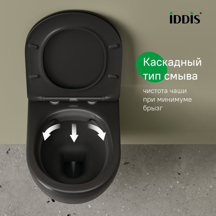 Дополнительное фото №7 Комплект 2в1: подвесной унитаз и биде Iddis Blanco, чёрный матовый