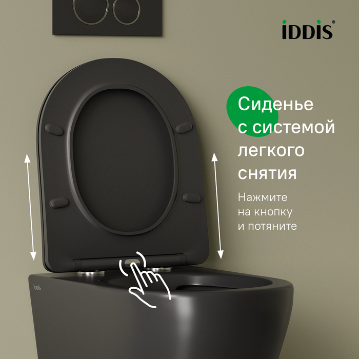 Дополнительное фото №8 Комплект 2в1: подвесной унитаз и биде Iddis Blanco, чёрный матовый