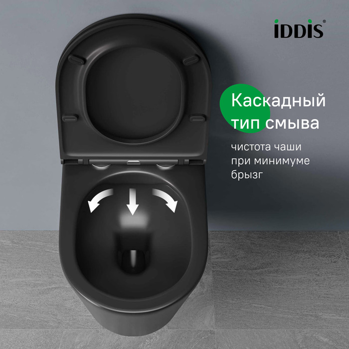 Дополнительное фото №14 Комплект 2в1: подвесной унитаз и биде Iddis Calipso, чёрный матовый