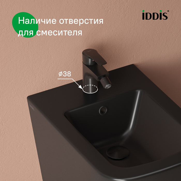 Дополнительное фото №16 Комплект 2в1: подвесной унитаз и биде Iddis Bild, чёрный матовый