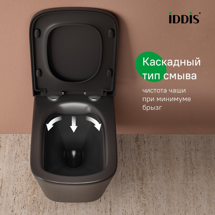 Дополнительное фото №19 Комплект 2в1: подвесной унитаз и биде Iddis Bild, чёрный матовый