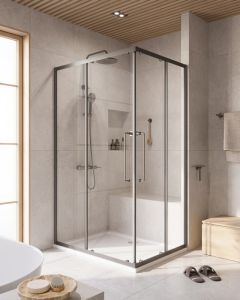 Душевой уголок Cezares RELAX-304-AH-2-120/90-C-GM, отделка Оружейная сталь