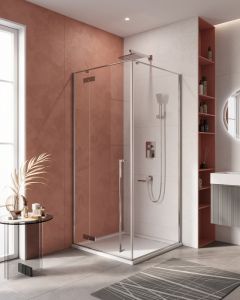 Душевой угол Cezares Liner L 90*90*195 распашная дверь с микролифтом, хром