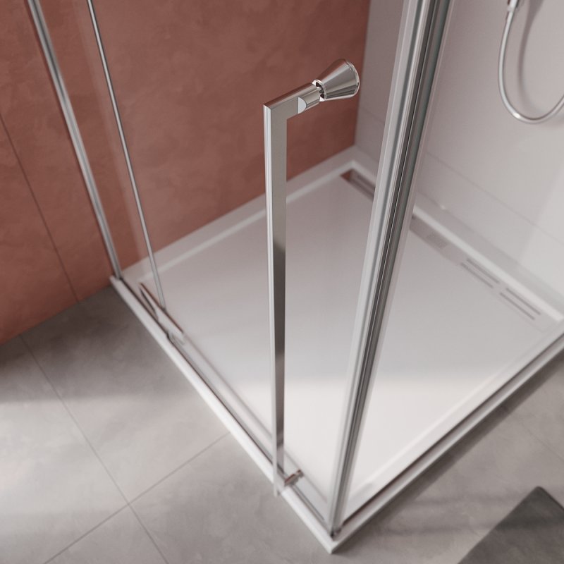 Дополнительное фото №2 Душевой угол Cezares Liner R 90*90*195 распашная дверь с микролифтом, хром
