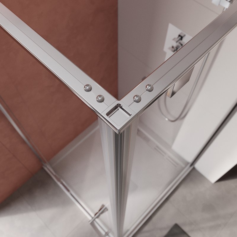 Дополнительное фото №3 Душевой угол Cezares Liner R 90*90*195 распашная дверь с микролифтом, хром