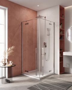 Душевой угол Cezares Liner 90*90*195 распашные двери с микролифтом, хром
