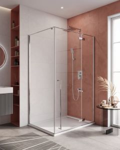 Душевой угол Cezares Liner R 120*90*195 распашная дверь с микролифтом, хром