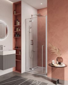Душевая дверь Cezares Liner L 90*195 распашная дверь с микролифтом, хром