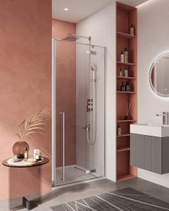 Душевая дверь Cezares Liner R 90*195 распашная дверь с микролифтом, хром