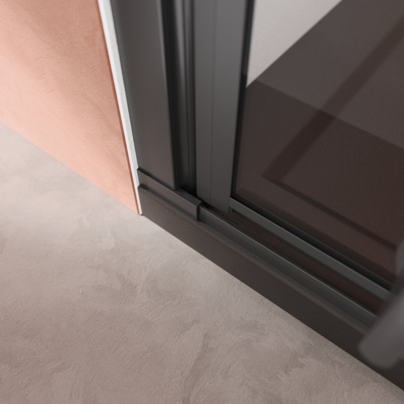 Дополнительное фото №4 Душевая дверь Cezares Liner R 90*195 распашная дверь с микролифтом, черный