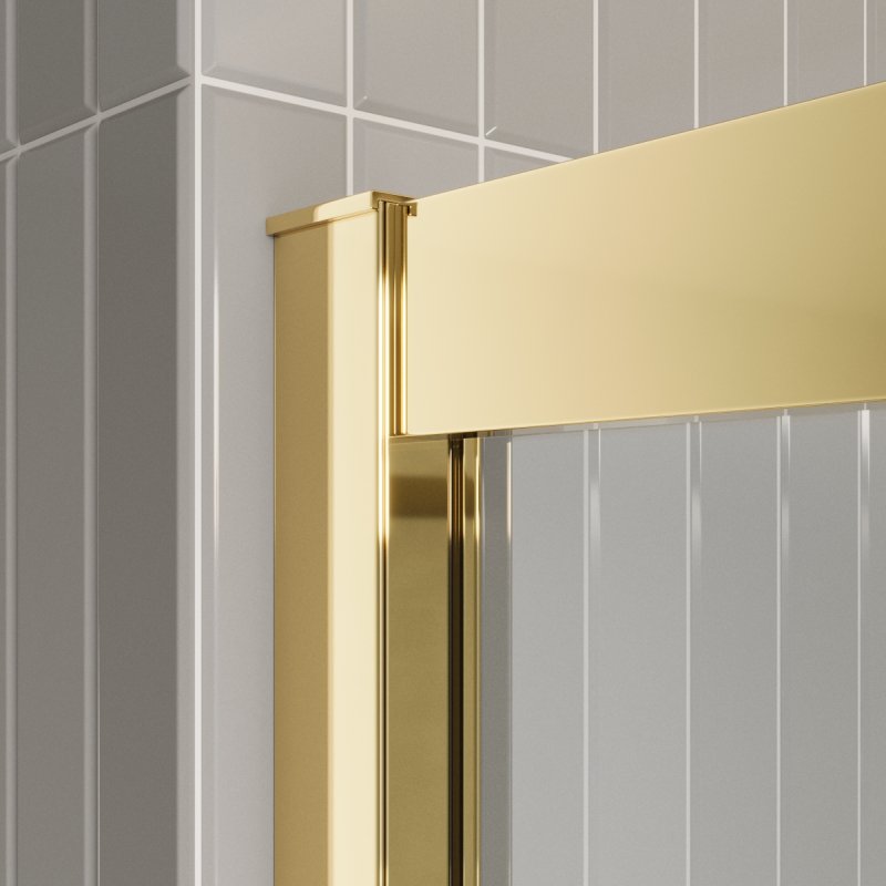 Дополнительное фото №3 Душевой уголок Belbagno Luce 90*90*195, раздвижные двери, золото