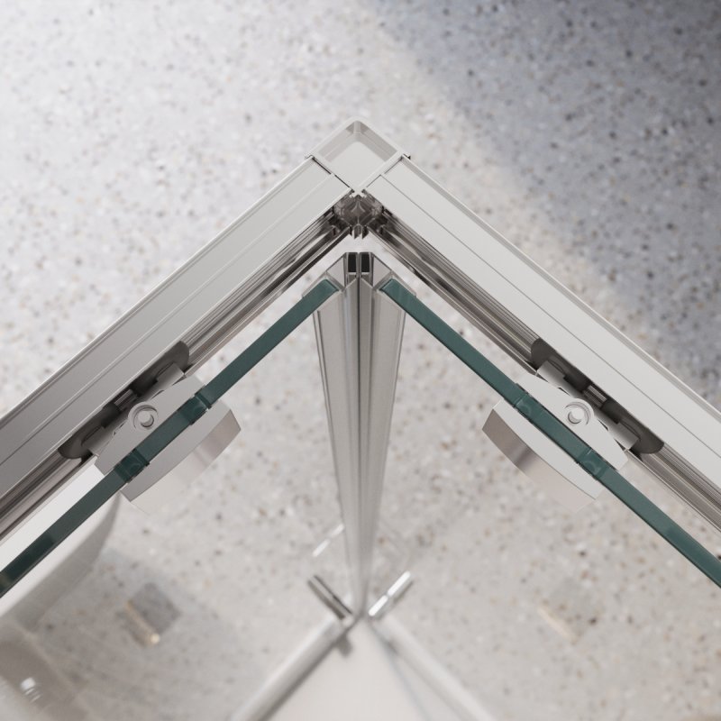 Дополнительное фото №3 Душевой уголок Belbagno LUCE-A-22-100+20-C-Cr, раздвижные двери, хром