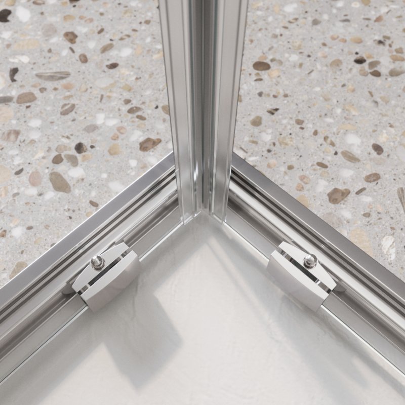 Дополнительное фото №4 Душевой уголок Belbagno LUCE-A-22-100+20-C-Cr, раздвижные двери, хром