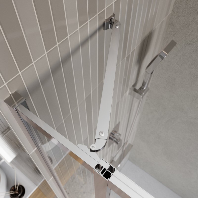 Дополнительное фото №6 Душевой уголок Belbagno LUCE-A-22-100+20-C-Cr, раздвижные двери, хром