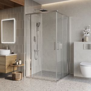Душевой уголок Belbagno LUCE-A-22-100+30-C-Cr, раздвижные двери, хром