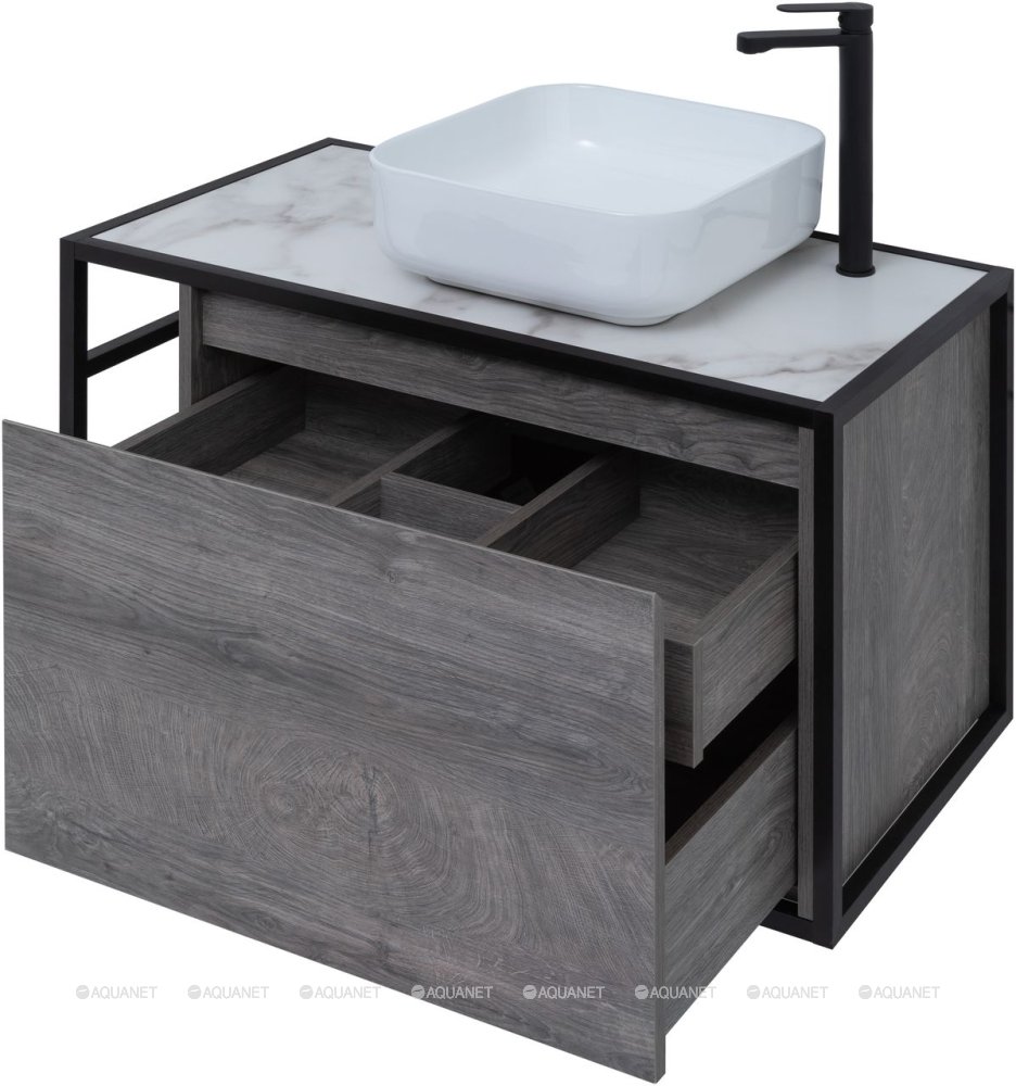 Дополнительное фото №1 Тумба Aquanet Nova Lite LOFT 90R дуб рошелье с столешницей TF01