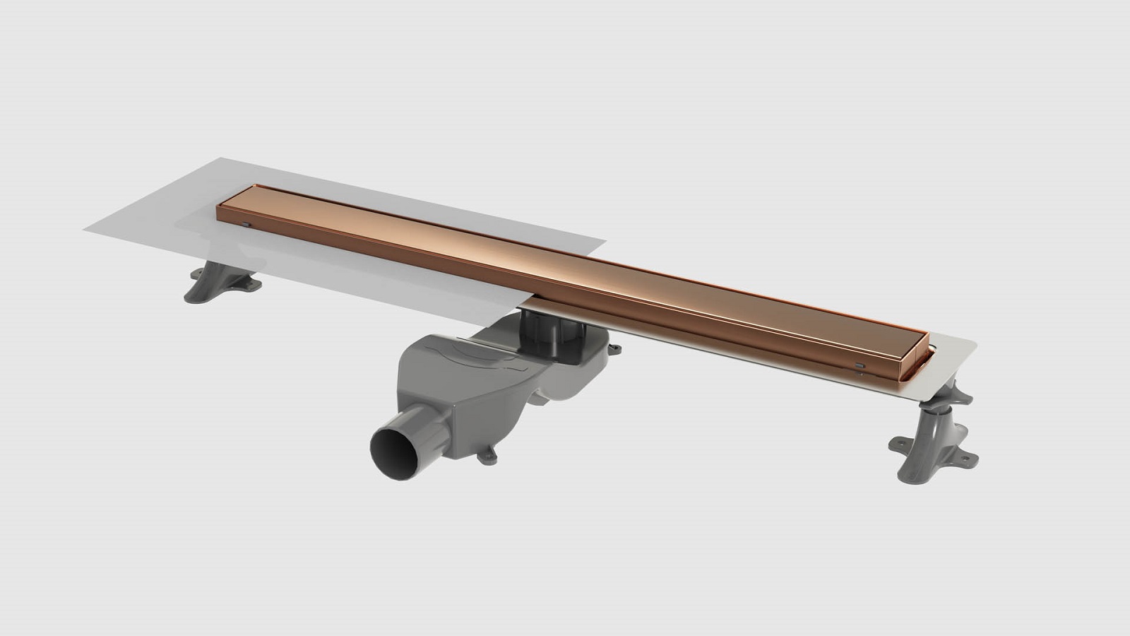 Фото Душевой лоток Premium Linear 60см, нерж.сталь COPPER BRUSHED
