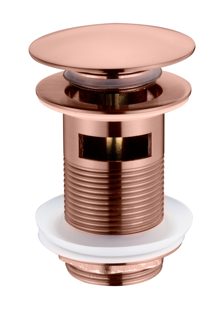 Фото Слив для раковины, автомат(клик-клак) COPPER BRUSHED c переливом