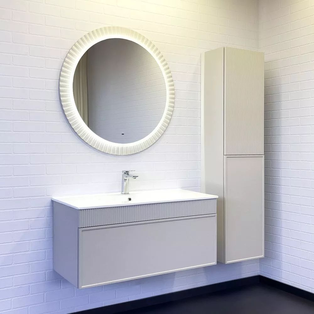 Дополнительное фото №1 Зеркало Comforty Мадрид 90 LED подсветка, сенсор, антизапотевание, белый глянец