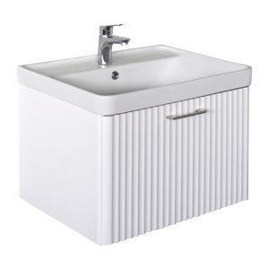Тумба Comforty Ангара 60П белый матовый с раковиной Comforty 4460