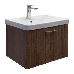 Тумба Comforty Ангара 60П дуб темно-коричневый с раковиной Comforty 4460