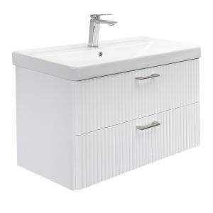 Тумба Comforty Ангара 90П белый матовый с раковиной Comforty 4490