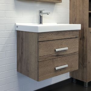 Тумба Comforty Никосия 60П дуб темный с раковиной Fest 60 