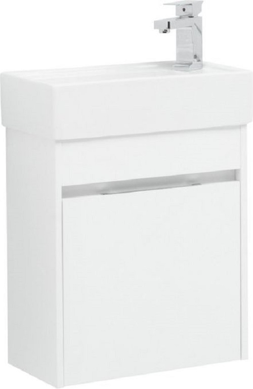 Фото Тумба Aquanet Лидс 50 белая Topcounter с раковиной Sanovit