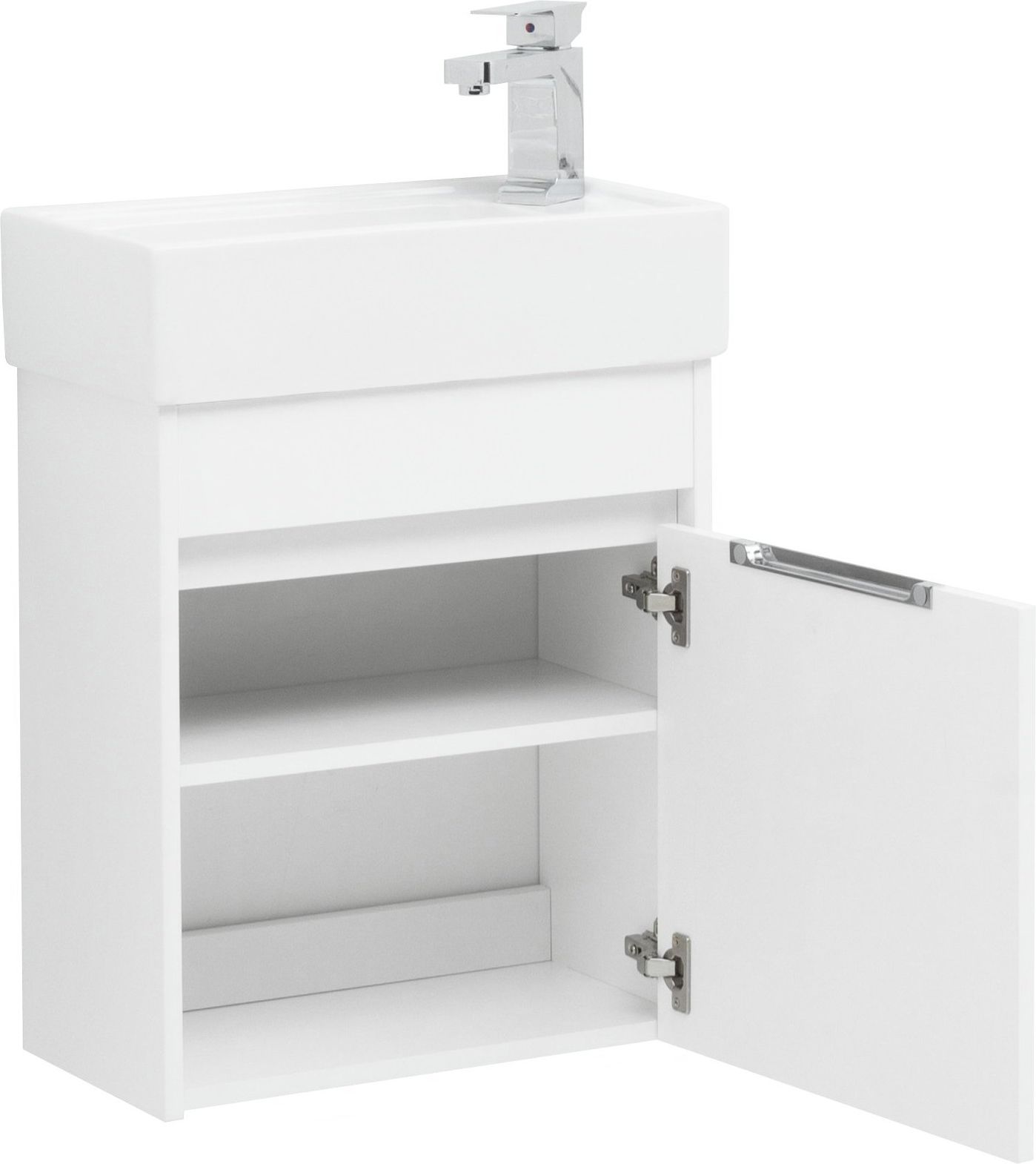Дополнительное фото №3 Тумба Aquanet Лидс 50 белая Topcounter с раковиной Sanovit
