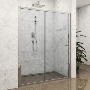 Дверь в душевую нишу GUWER GK-662D 110 X200 хром глянцевый, стекло прозрачное