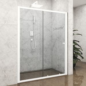 Дверь в нишу раздвижная 110х200, Стекло 6 мм, Профиль:белый мат, GuteClean