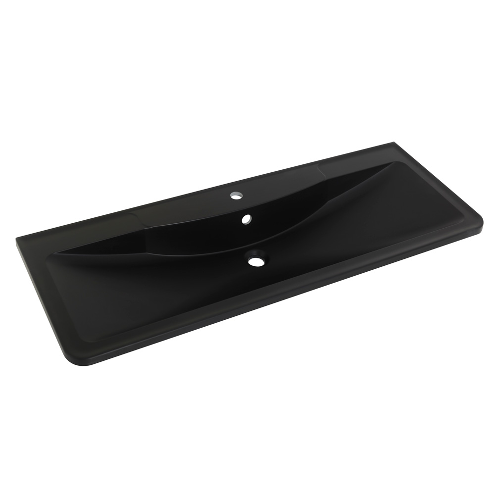 Фото Раковина из искусственного камня Belbagno 1200х455х145, чёрный матовый