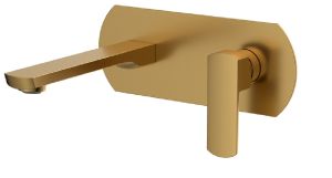 Настенный смеситель для раковины CHIEZZA Ribago, матовое золото
