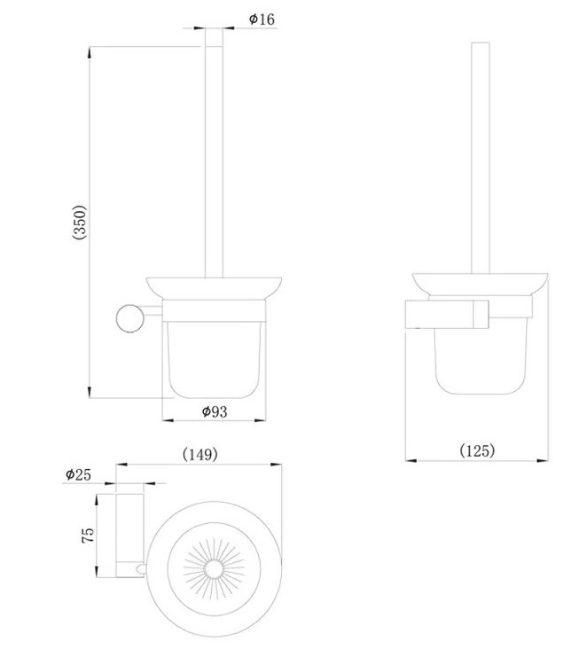 Дополнительное фото №1 Держатель для туалетной щетки Atalora Bathroom хром,стекло матовое