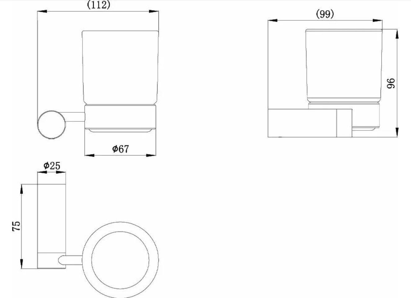 Дополнительное фото №1 Одиночный держатель для стакана Atalora Round Bathroom, хром