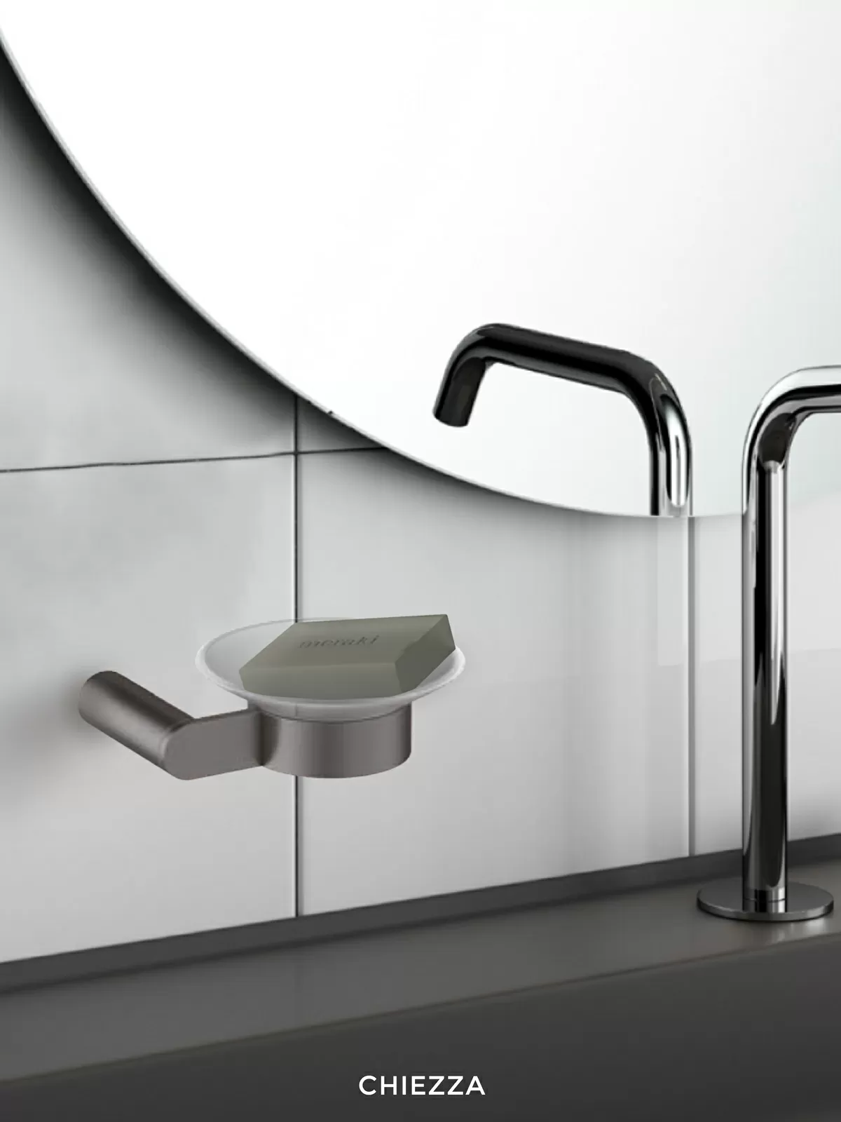 Дополнительное фото №2 Держатель для мыльницы Ribago Oval Bathroom, Серый цвет оружейного металла