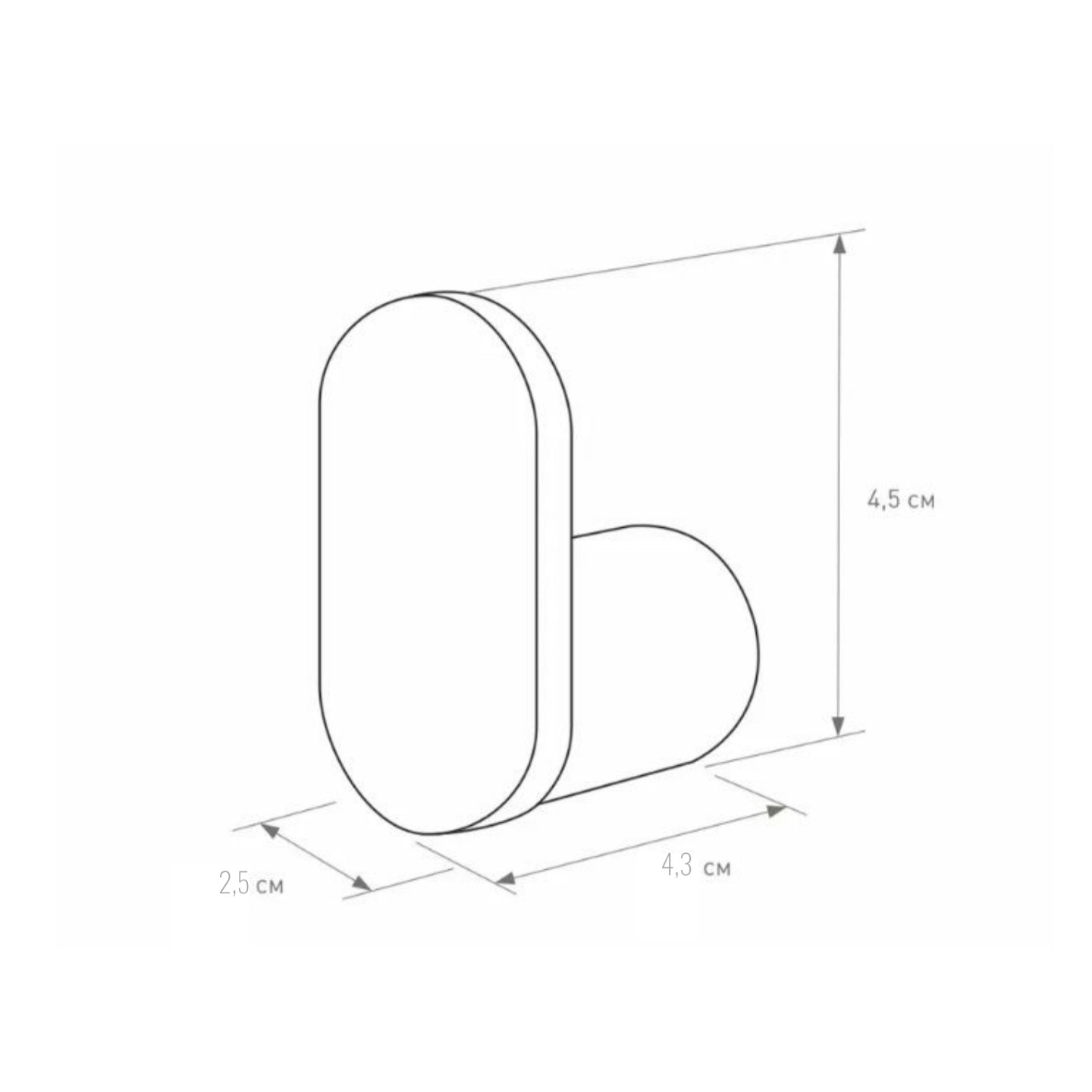 Дополнительное фото №1 Крючок для халата Ribago Oval Bathroom, Серый цвет оружейного металла