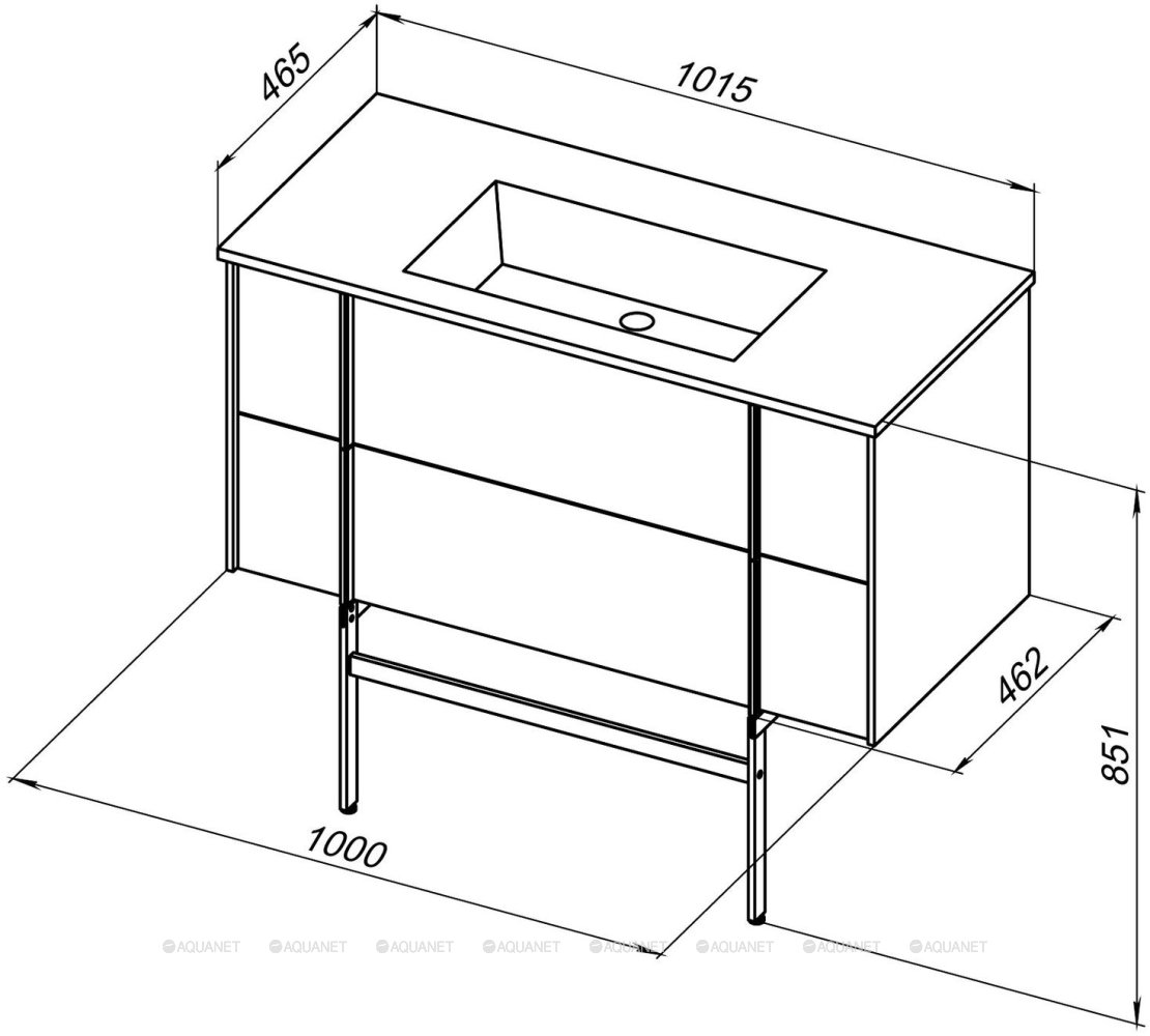 Дополнительное фото №1 Тумба с раковиной Allen Brau Reality 100 1.32007.NO дуб с ножками черный браш, контейнеры