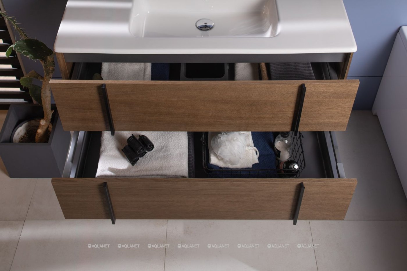 Дополнительное фото №3 Тумба с раковиной Allen Brau Reality 100 1.32007.NO дуб с ножками черный браш, контейнеры