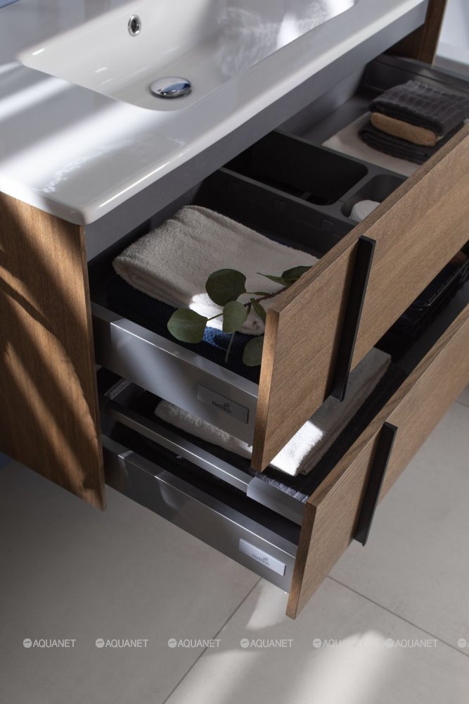 Дополнительное фото №5 Тумба с раковиной Allen Brau Reality 100 1.32007.NO дуб с ножками черный браш, контейнеры