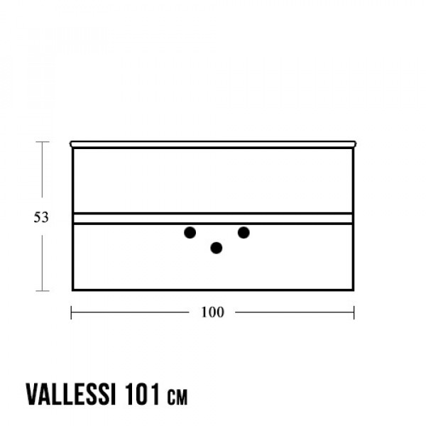 Дополнительное фото №1 Тумба с раковиной Vallessi 100*46cm АНТРАЦИТ мат. 2 полки